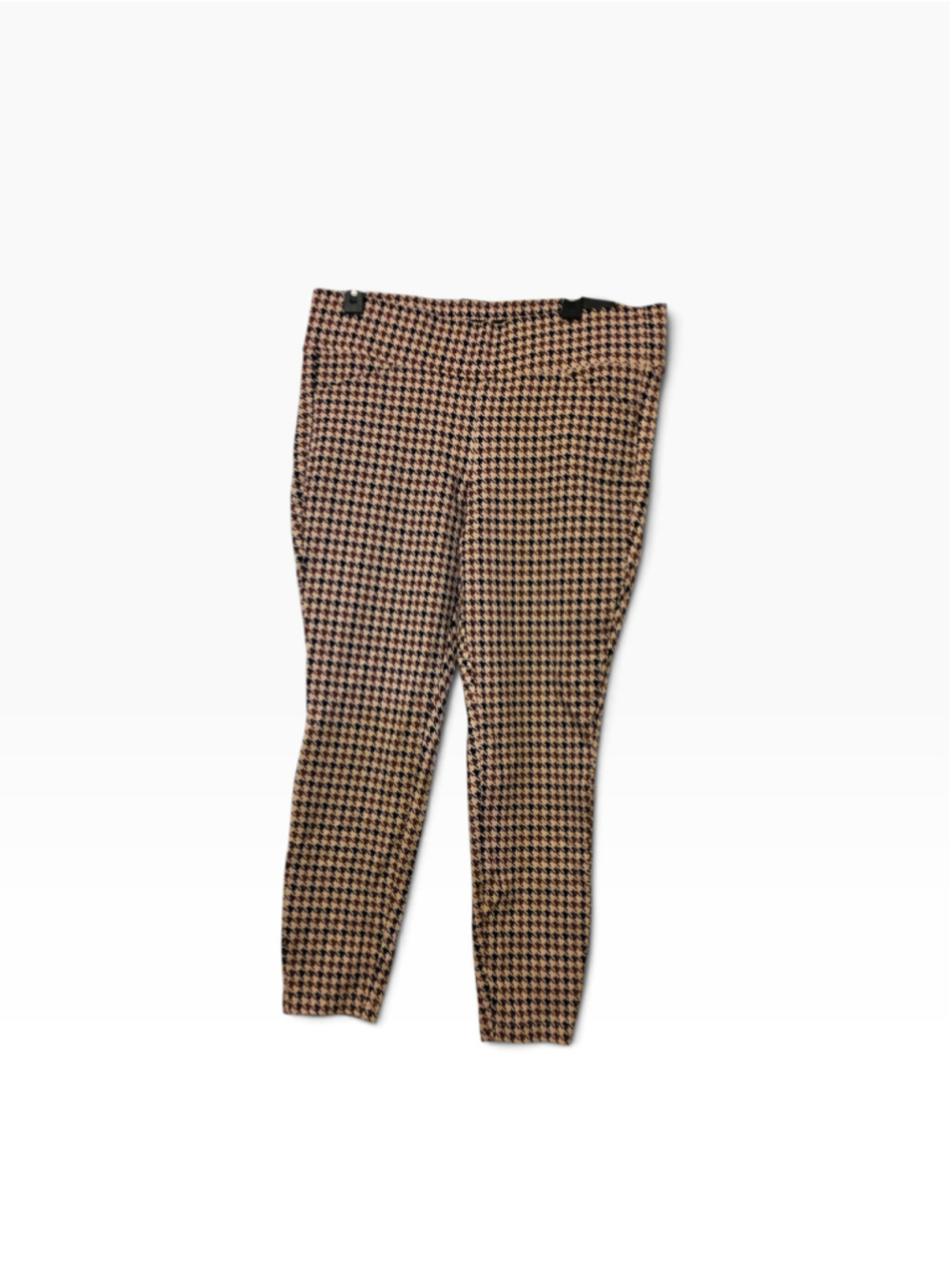 Women's Torrid Skinny Pants 1X Beige Brown Houndstooth Print